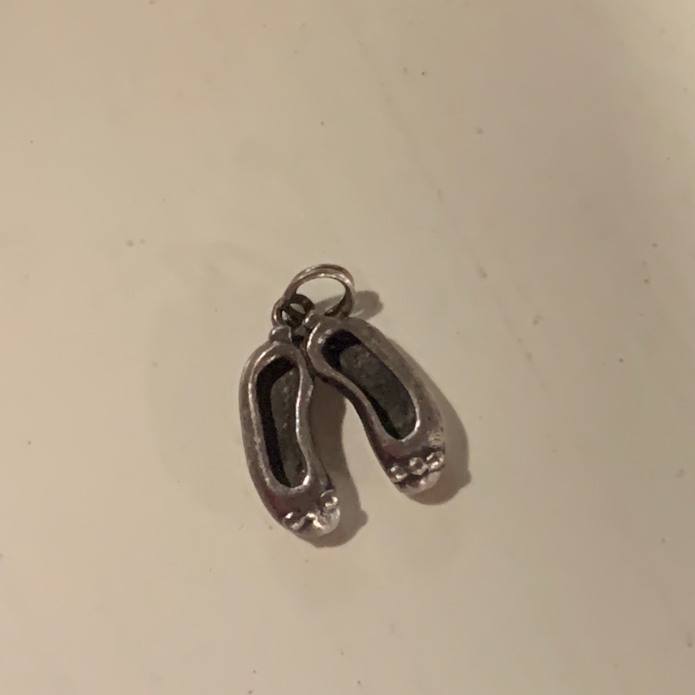 Ballet slipper sterling silver charm